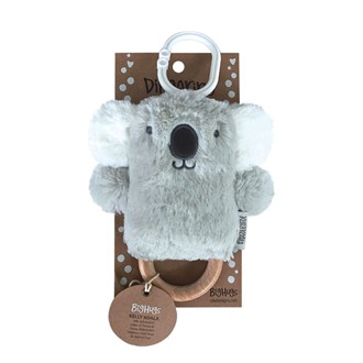 OB Designs Baby Rattle & Teething Ring - Kelly Koala (Grey)