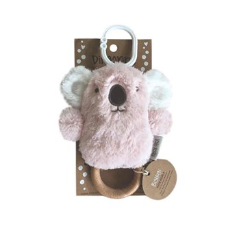 OB Designs Baby Rattle & Teething Ring - Kate Koala (Pink)