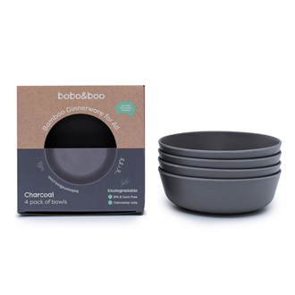 Bobo&Boo Dinner Bowls (4 pack) - Charcoal Grey