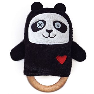 OB Designs Baby Rattle & Teething Ring - Panda Bear