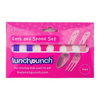 Lunch Punch Fork & Spoon Set - Pink (Set of 3)